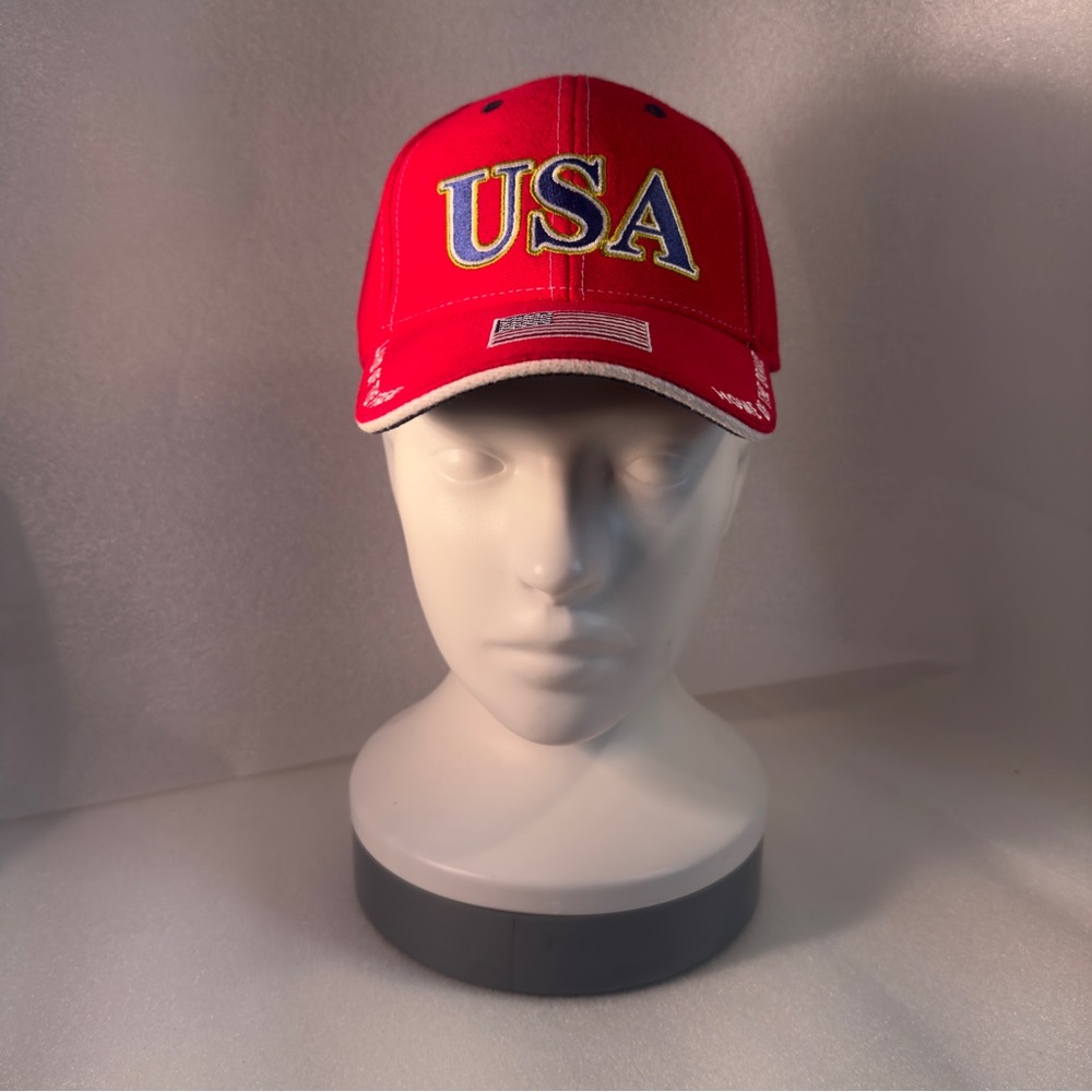 Rare BIO-DOMES Headgear USAM Patriotic Heavy Cotton Hat Hook-and-Loop
